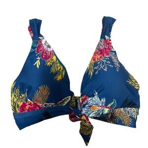 So Luna Over The Moon Shirred Cutout Bikini Top Size Medium D